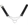 Joy Jewels Metal Heart Collar With Chain BLACK